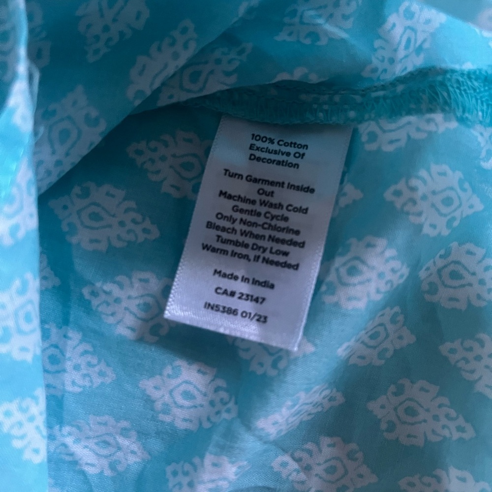 Talbots Turquoise Patterned Embroidered Sleeveles… - image 4